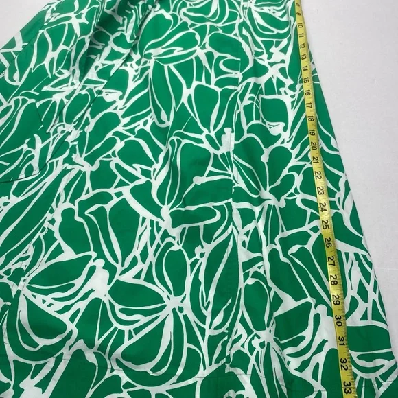 Banana Republic Midi Dress SM Belt Pockets Lined Zip Closure Green Floral - Picture 11 of 14